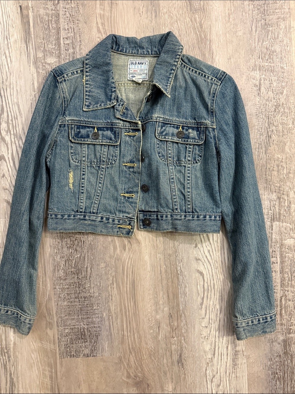 Old Navy Light Blue Cropped Denim Jacket